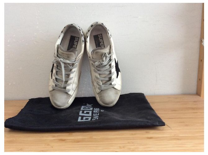 Golden Goose Deluxe Brand superstar d'oca d'oro Nero Argento Bianco - vista 2