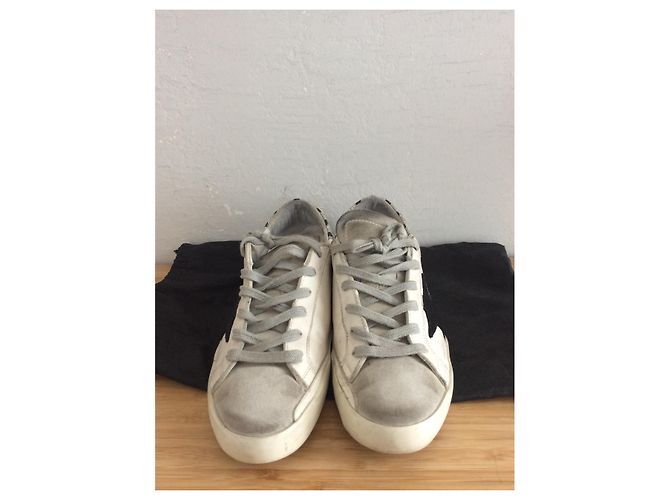 Golden Goose Deluxe Brand superstar d'oca d'oro Nero Argento Bianco - vista 3