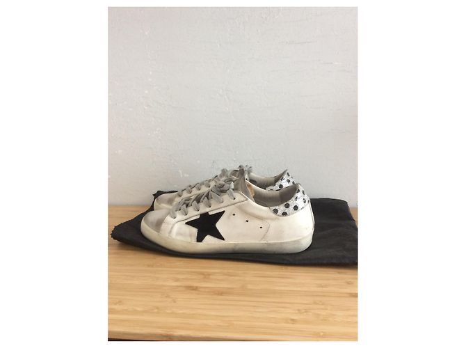 Golden Goose Deluxe Brand superstar d'oca d'oro Nero Argento Bianco - vista 4
