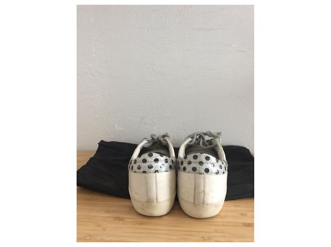 Golden Goose Deluxe Brand superstar d'oca d'oro Nero Argento Bianco - vista 5