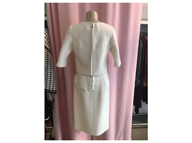 Conjunto de saia Louis Vuitton em lã off-white Fora de branco - vista 2