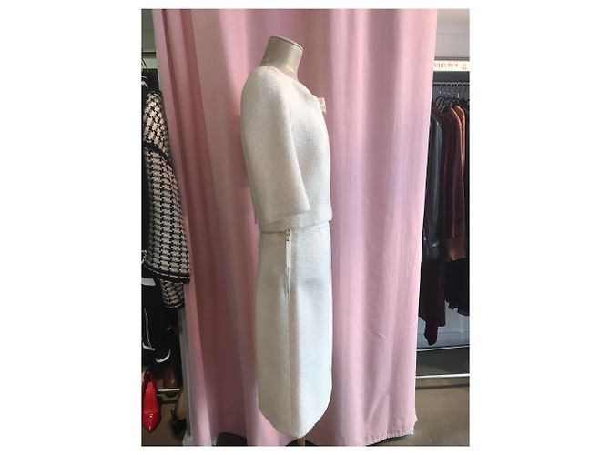 Conjunto de saia Louis Vuitton em lã off-white Fora de branco - vista 3