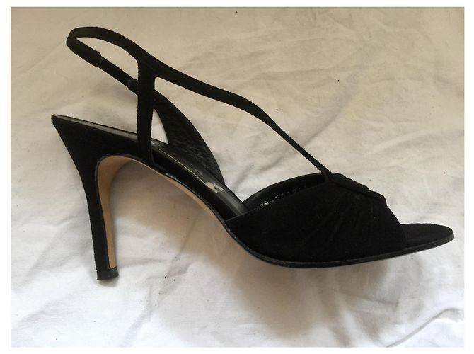 Sandali Gina Serena in camoscio nero - vista 3