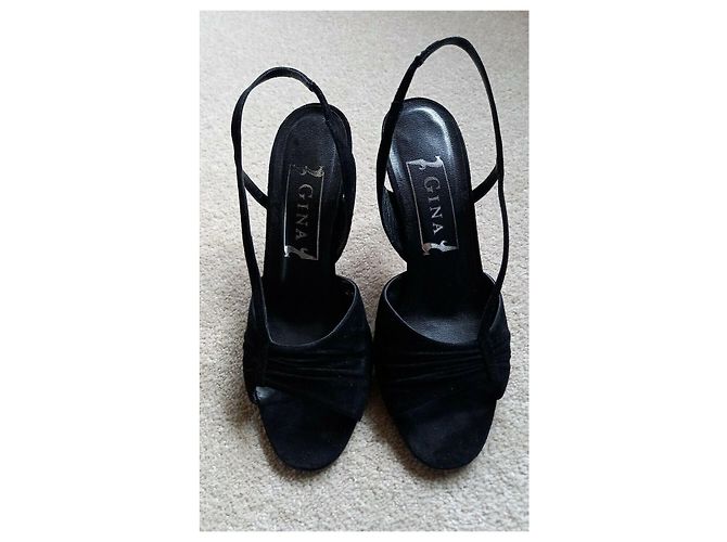 Sandali Gina Serena in camoscio nero - vista 6
