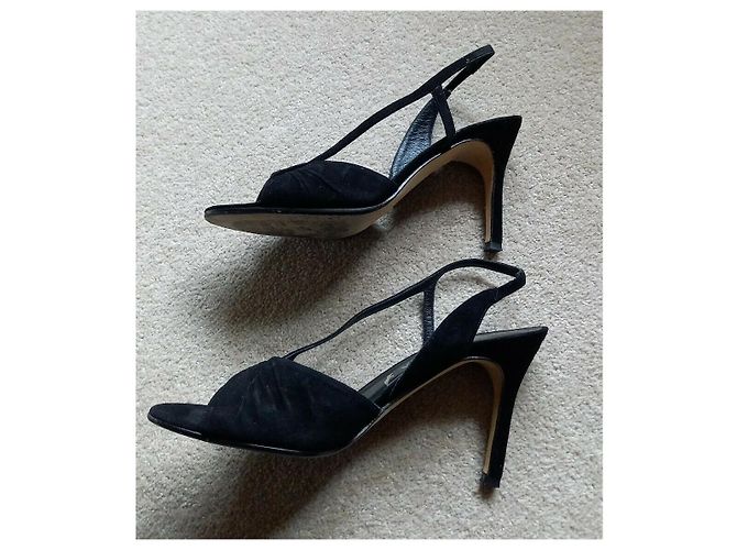 Sandali Gina Serena in camoscio nero - vista 7