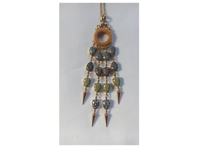 Autre Marque Collana lunga Aris Geldis Verde Grigia Oro Multicolore Grigio Gold hardware - vista 2