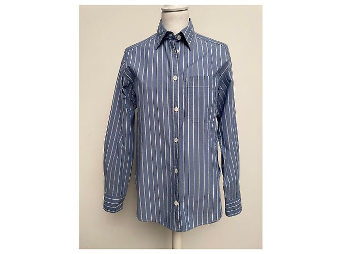Camisa Zadig & Voltaire TAIS azul denim con rayas blancas algodón Blanco - vista 2