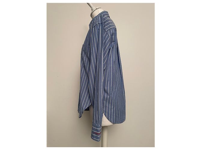 Camisa Zadig & Voltaire TAIS azul denim con rayas blancas algodón Blanco - vista 4