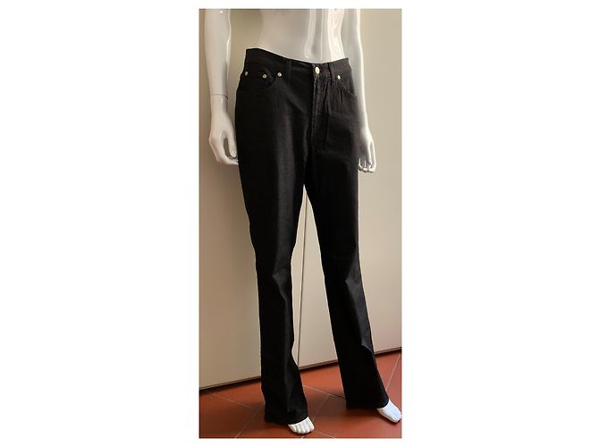 Trussardi Jeans Vaqueros de mezclilla de algodón negros - vista 11