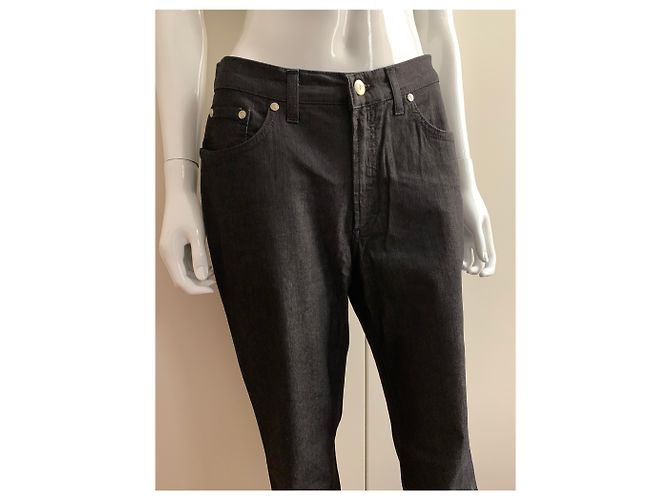 Trussardi Jeans Vaqueros de mezclilla de algodón negros - vista 12