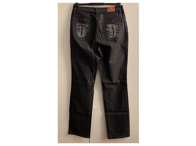 Trussardi Jeans Vaqueros de mezclilla de algodón negros - vista 2