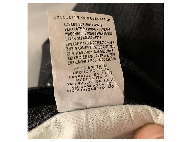 Trussardi Jeans Vaqueros de mezclilla de algodón negros - vista 7