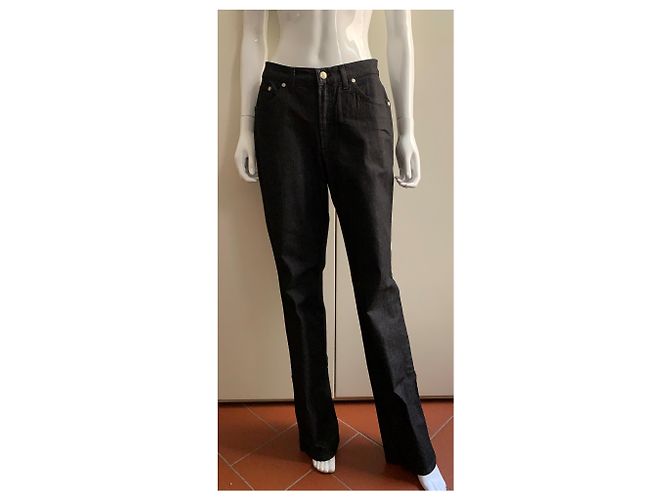 Trussardi Jeans Vaqueros de mezclilla de algodón negros - vista 8