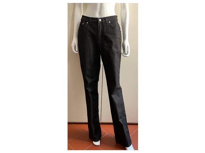 Trussardi Jeans Vaqueros de mezclilla de algodón negros - vista 9
