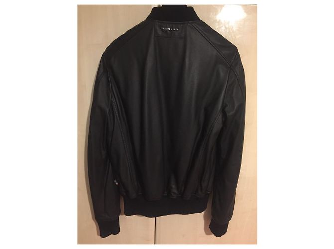 Philipp Plein Lederjacke Schwarz - Ansicht 2