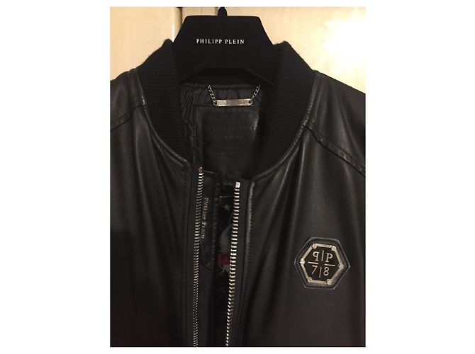 Philipp Plein Lederjacke Schwarz - Ansicht 3