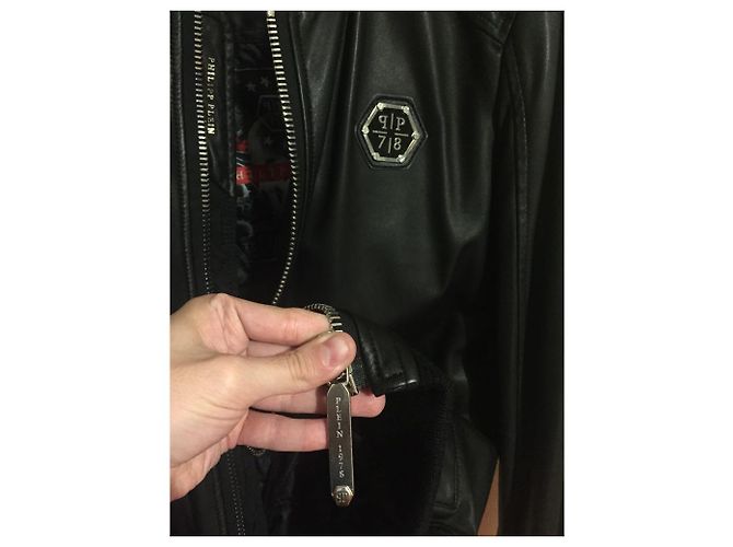 Philipp Plein Lederjacke Schwarz - Ansicht 4