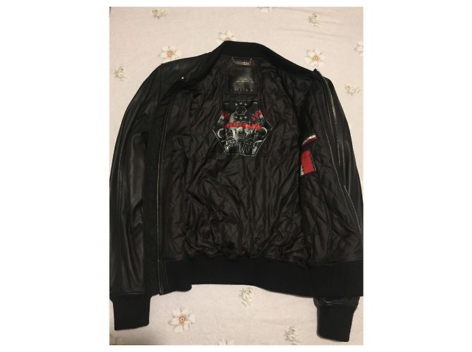 Philipp Plein Lederjacke Schwarz - Ansicht 7