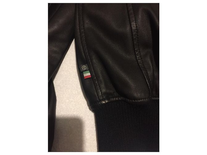 Philipp Plein Lederjacke Schwarz - Ansicht 8