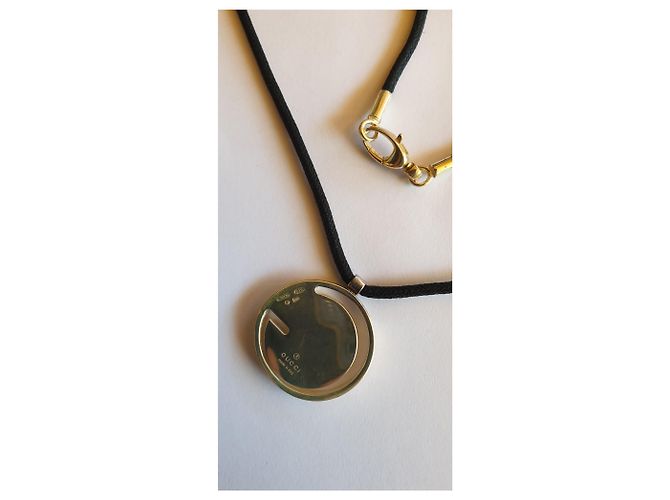 Pendente Gucci in Argento con Cavo Nero 59 cm - vista 3