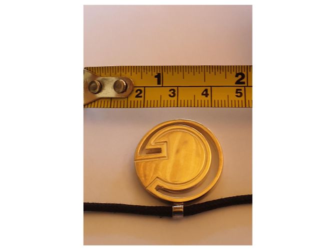 Pendente Gucci in Argento con Cavo Nero 59 cm - vista 5