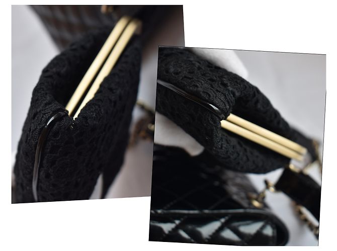 Chanel Zeitlose Minitasche mit Spitzenkupplung Schwarz - Ansicht 18
