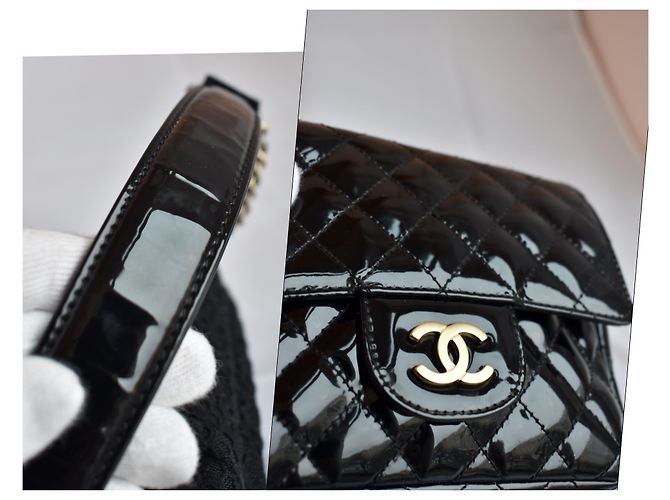 Chanel Zeitlose Minitasche mit Spitzenkupplung Schwarz - Ansicht 20