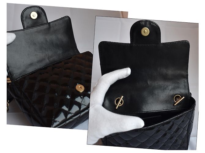 Chanel Zeitlose Minitasche mit Spitzenkupplung Schwarz - Ansicht 22