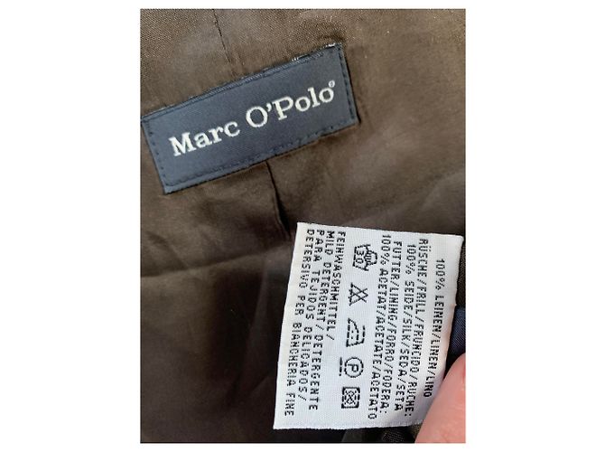 Autre Marque Giacca MARC O’POLO in lino e seta marrone - vista 5