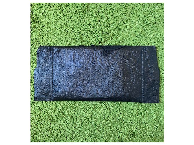 Pochette Ermanno Scervino in lana nera con pizzo Nero - vista 5