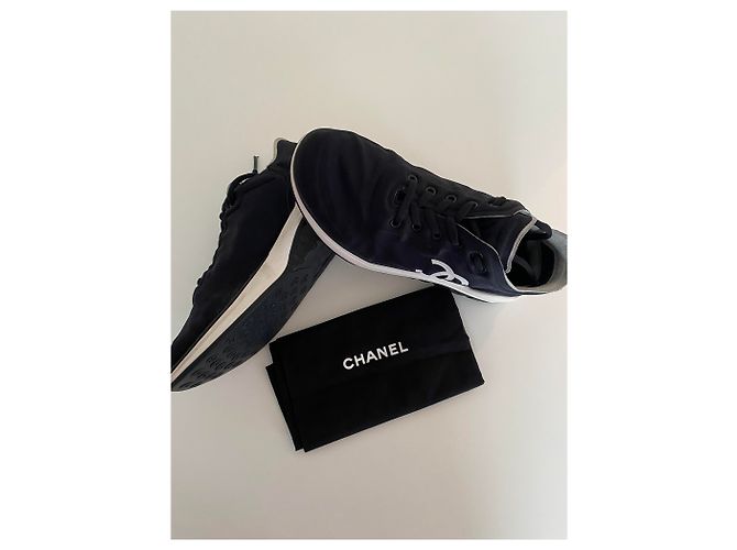 Sneakers Chanel Nero Bianco - vista 3