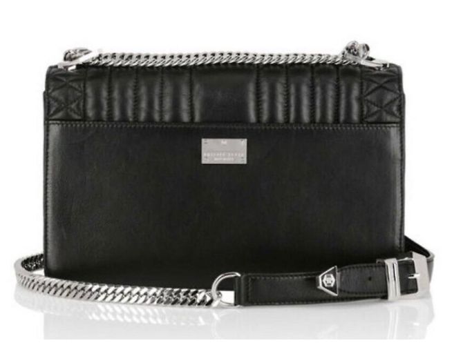 Borsa a mano in pelle nera Philipp Plein Nero - vista 2