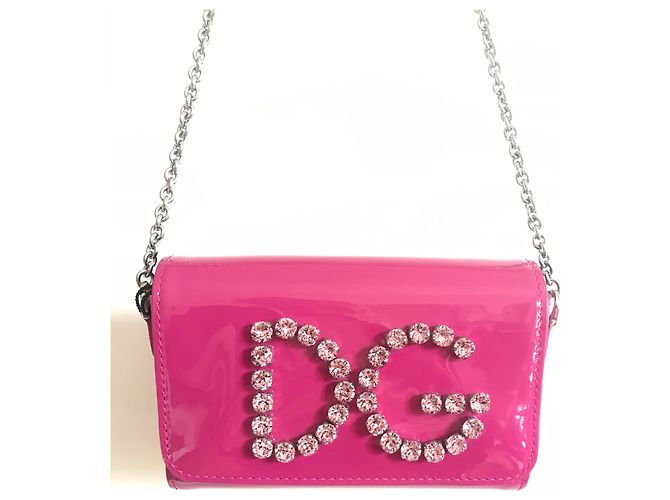 Dolce & Gabbana Minaudière in pelle verniciata fuschia - vista 6