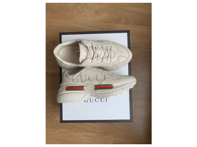 Gucci Sneaker aus Leder Creme 39 - Ansicht 2