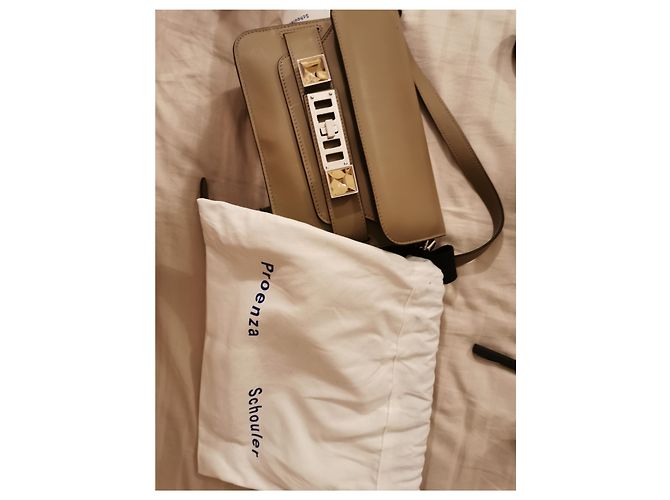 Borsa a mano Proenza Schouler PS11 Mini Beige in pelle d'agnello - vista 2