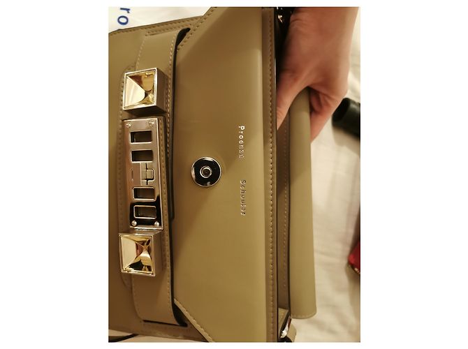Borsa a mano Proenza Schouler PS11 Mini Beige in pelle d'agnello - vista 7