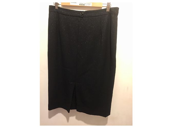 Givenchy Vintage Bleistiftrock Schwarz Metallisch - Ansicht 2