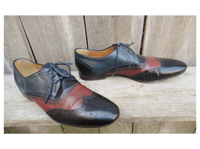 Gucci Richelieu brogue in pelle tricolore 42.5 Multicolore - vista 2