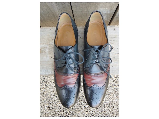 Gucci Richelieu brogue in pelle tricolore 42.5 Multicolore - vista 6