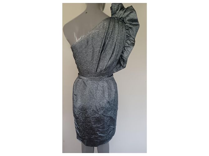 Stella Mc Cartney Stella McCartney Asymmetrisches Abendkleid Silber Seide - Ansicht 11