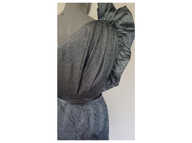 Stella Mc Cartney Stella McCartney Asymmetrisches Abendkleid Silber Seide - Ansicht 12