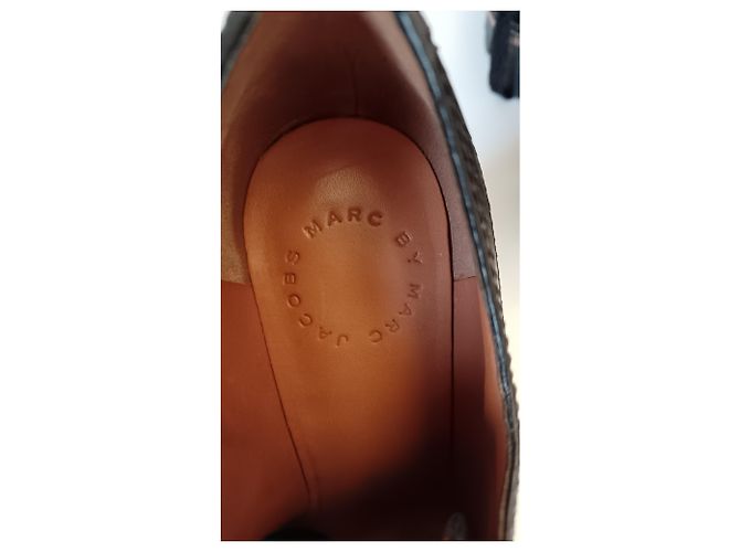Stivaletti Marc Jacobs in pelle nera con lacci Nero - vista 6