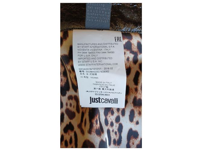 Gonna Roberto Cavalli in pelle e velluto nero - vista 5
