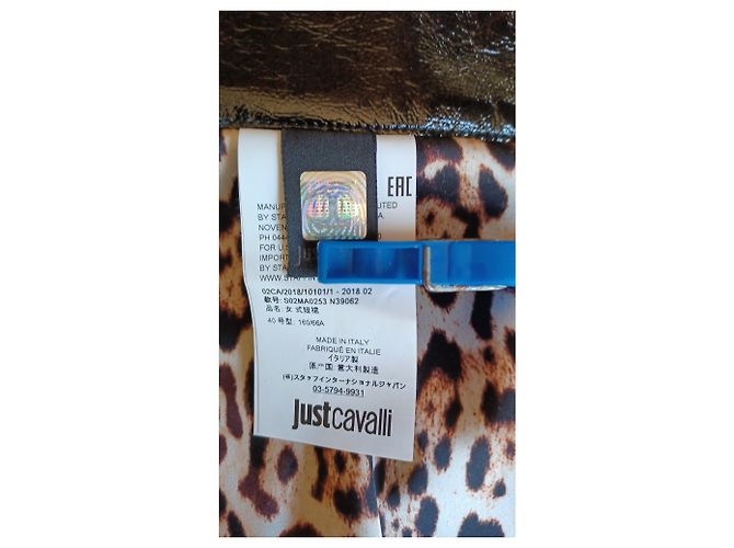Gonna Roberto Cavalli in pelle e velluto nero - vista 6
