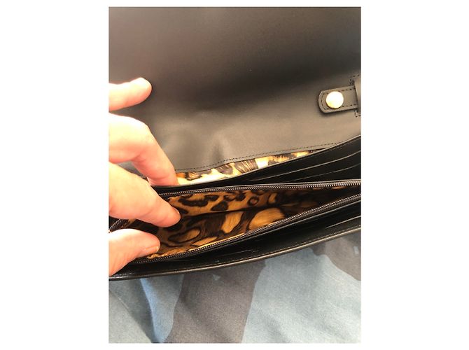 Pochette Longchamp Paris Rock in pelle nera Nero - vista 5