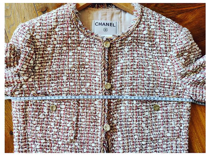 Kultige Chanel Tweedjacke Mehrfarben Aus weiß - Ansicht 2