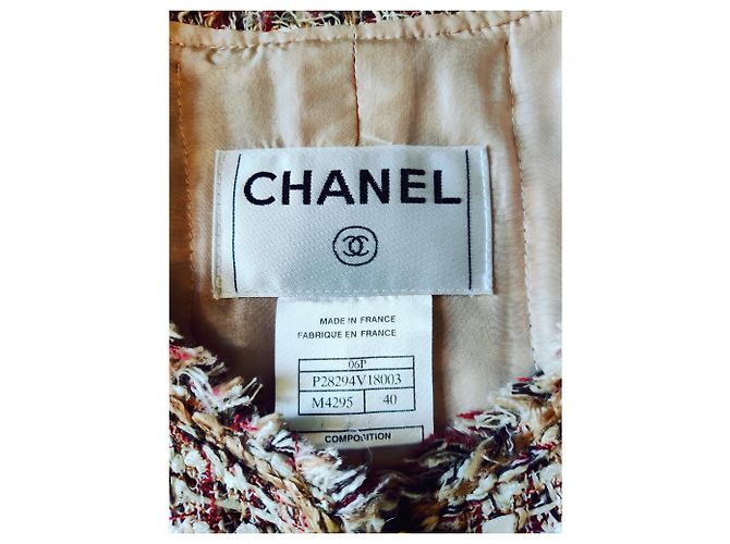 Kultige Chanel Tweedjacke Mehrfarben Aus weiß - Ansicht 4