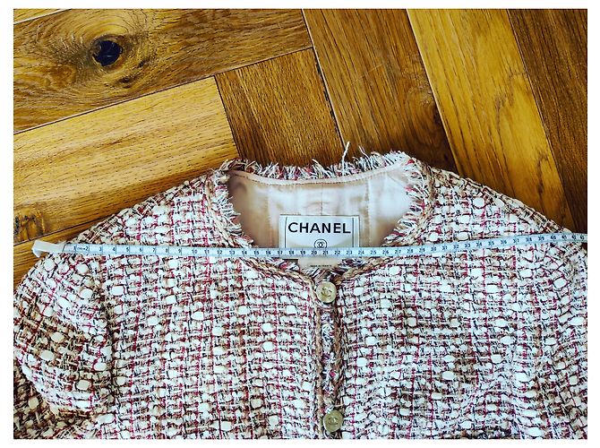 Kultige Chanel Tweedjacke Mehrfarben Aus weiß - Ansicht 5