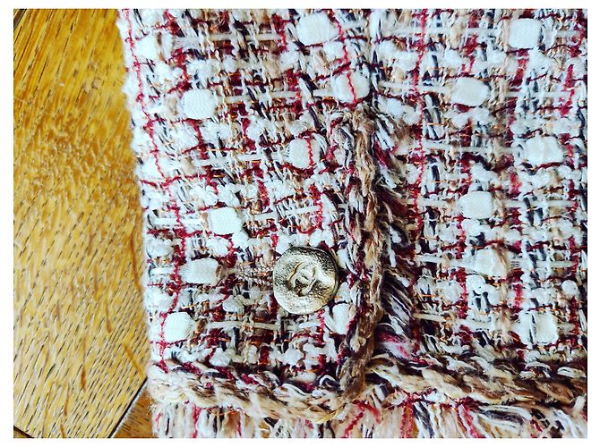 Kultige Chanel Tweedjacke Mehrfarben Aus weiß - Ansicht 8