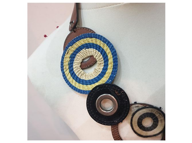 Marni collana pelle resina e cotone Multicolore - vista 8